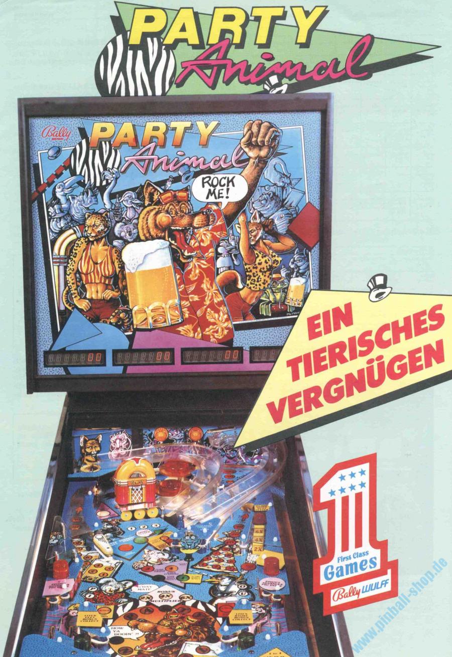 Pinball Machines - Party Animal - Pinball Machines 1985-1991   - also near you!